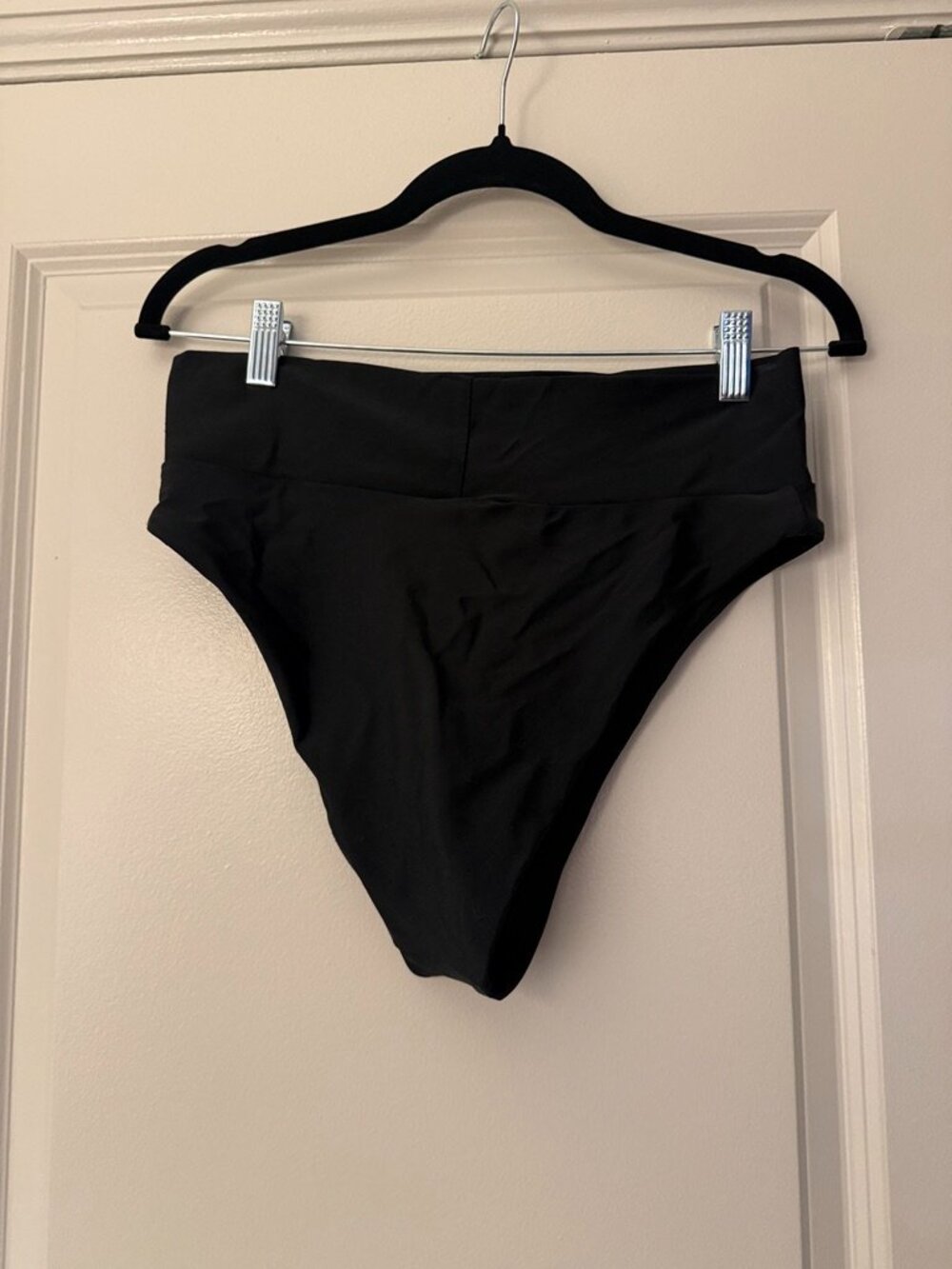Aerie Black High Cut Cheeky Bikini Bottoms Size Medium - Picture 6 of 7